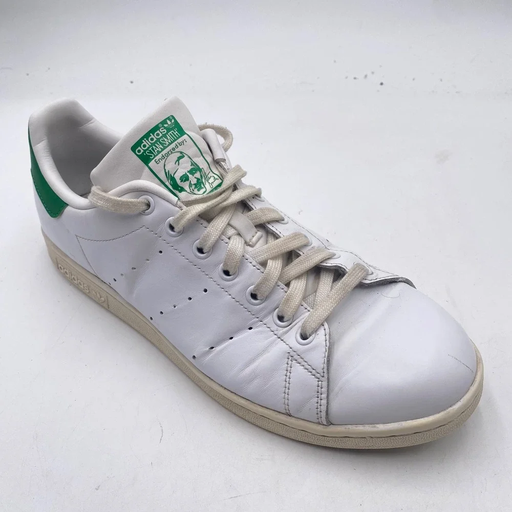 Adidas Stan Smith Sneakers Men 10 White Green Leather Classic M20324 Tennis Shoe